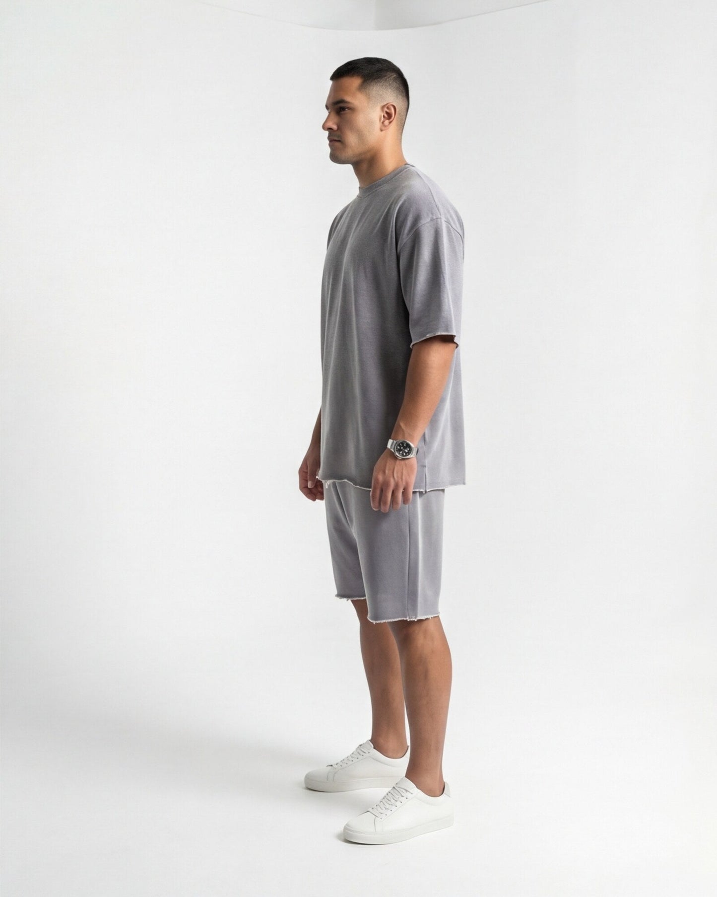 Monaco Oversize Shorts Set - Light Grey