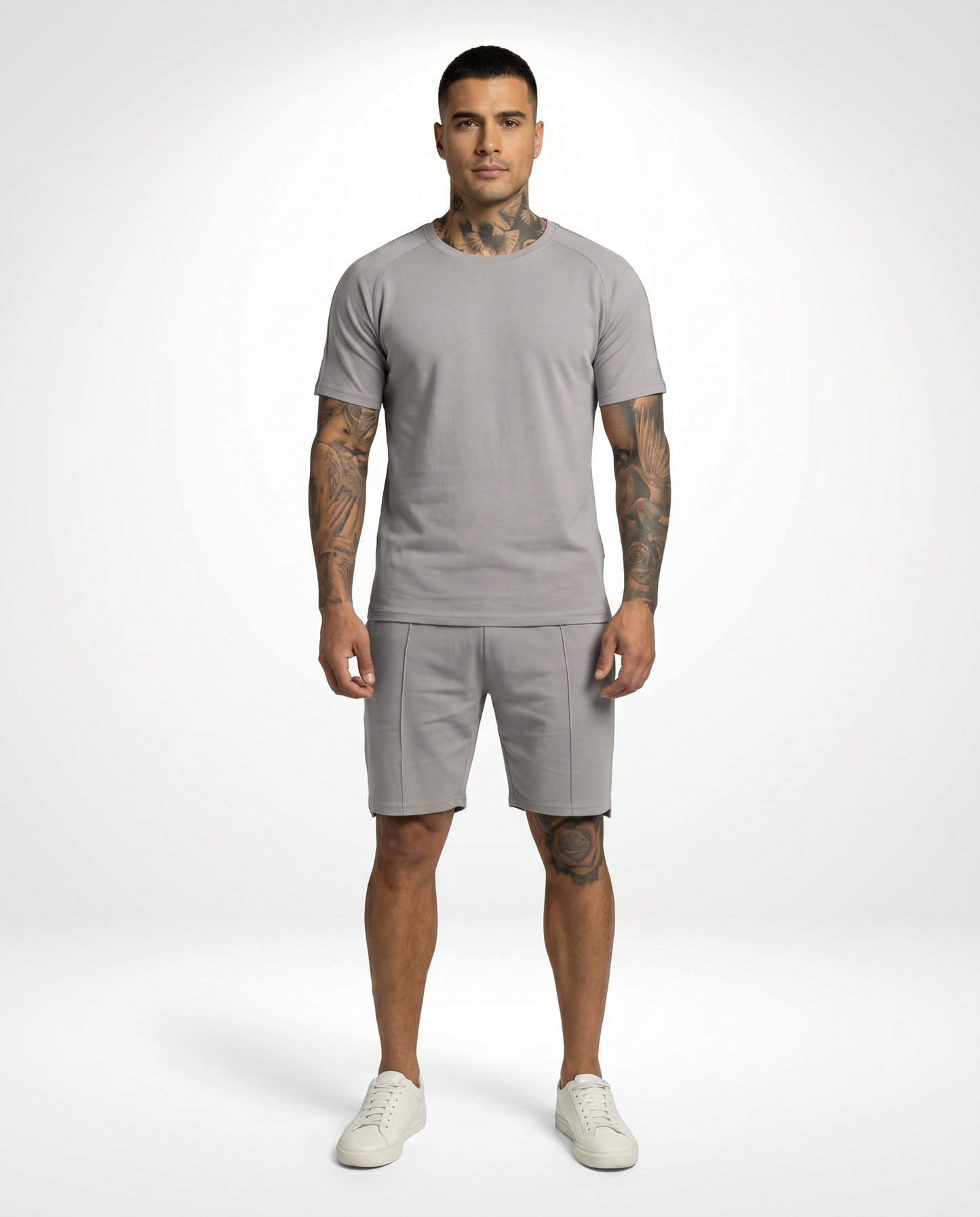 Capri Casual Short Set - Light Grey