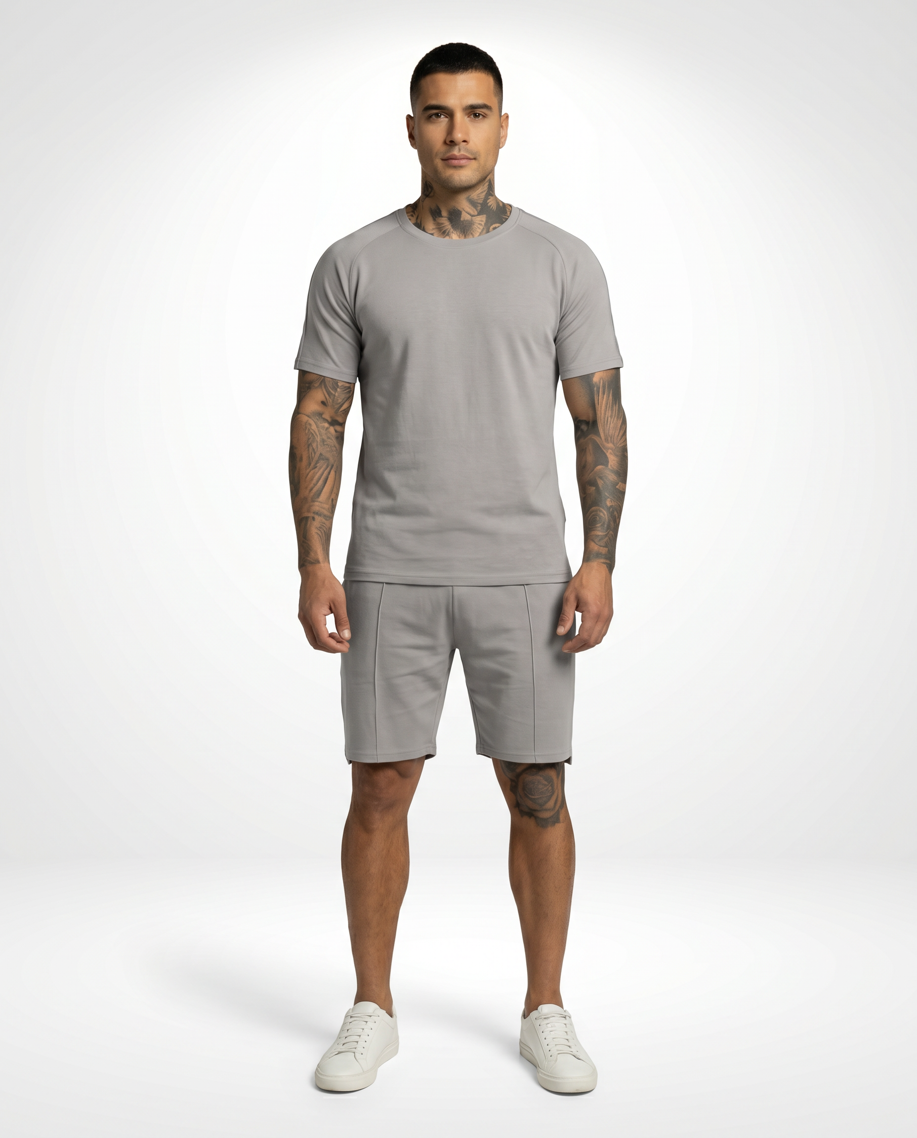 Capri Casual Short Set - Light Grey
