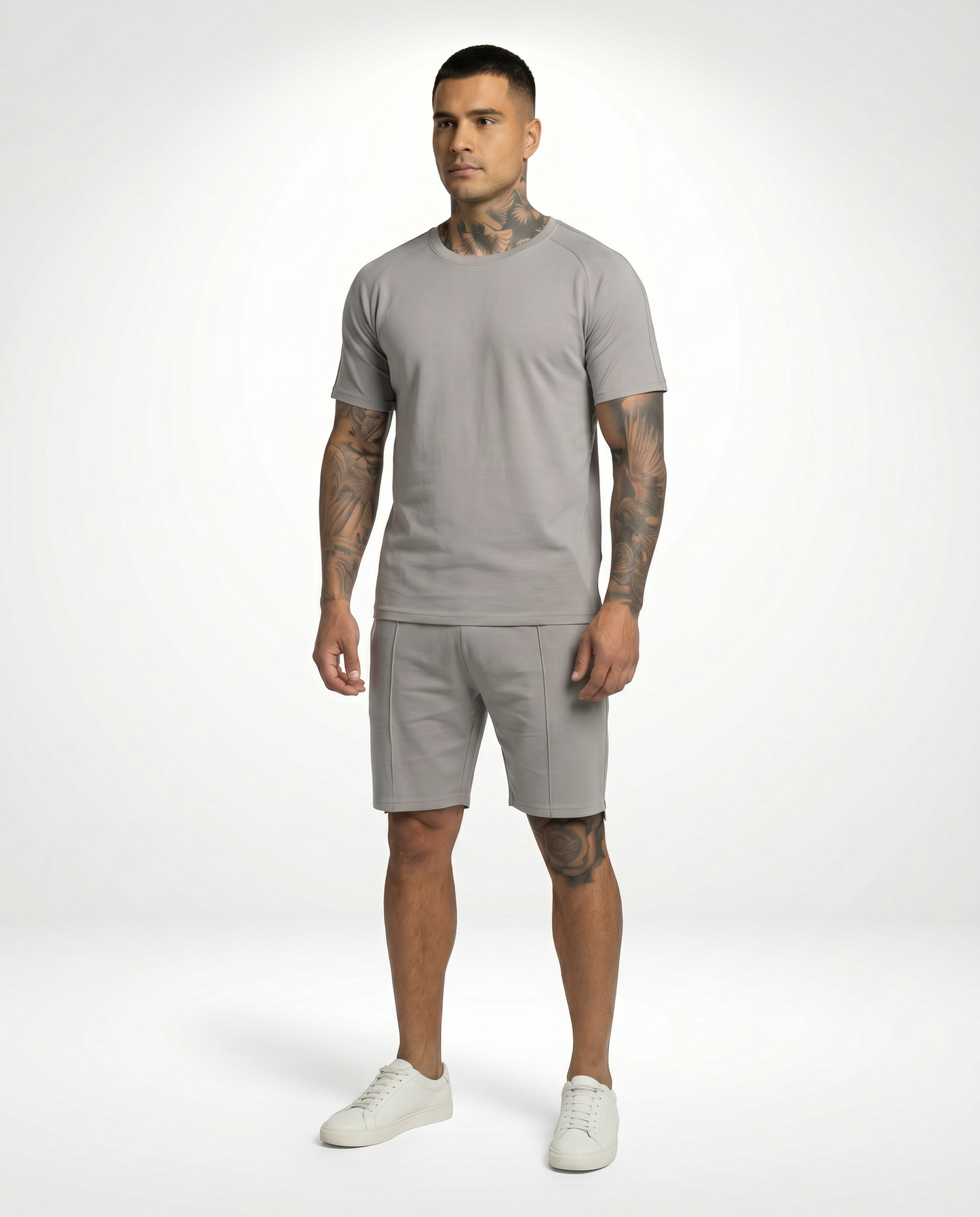 Capri Casual Short Set - Light Grey