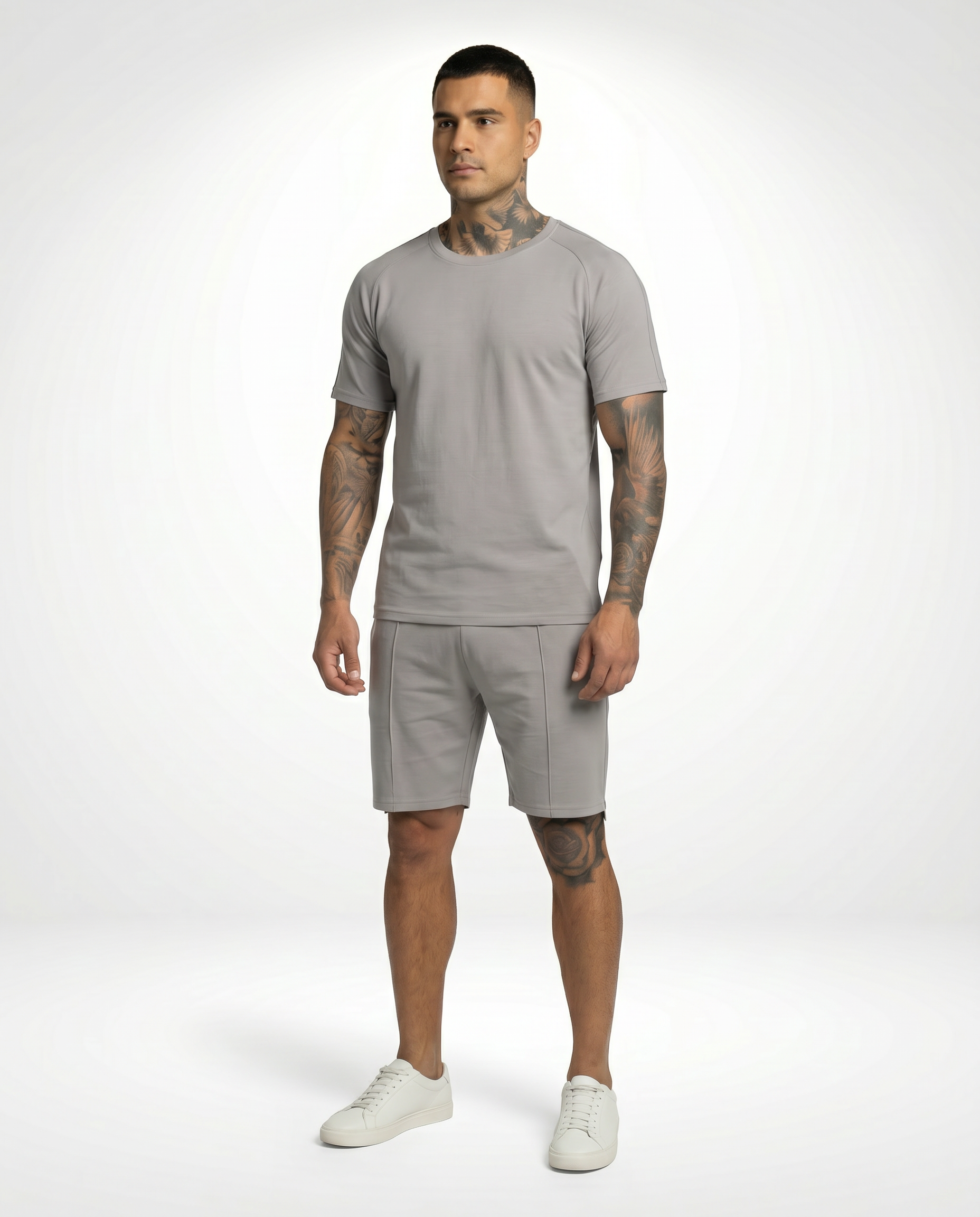 Capri Casual Short Set - Light Grey