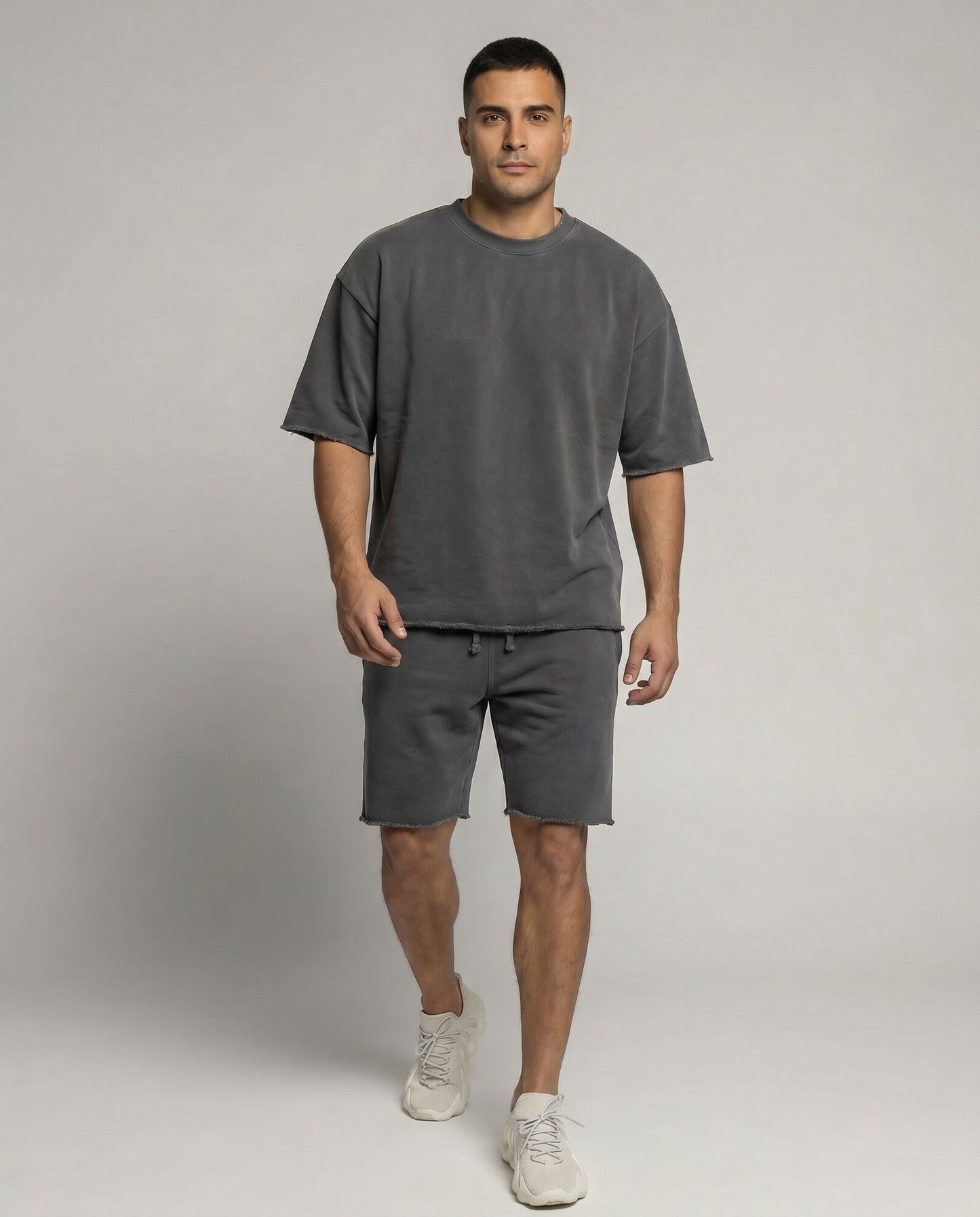 Monaco Oversize Shorts Set - Dark Grey