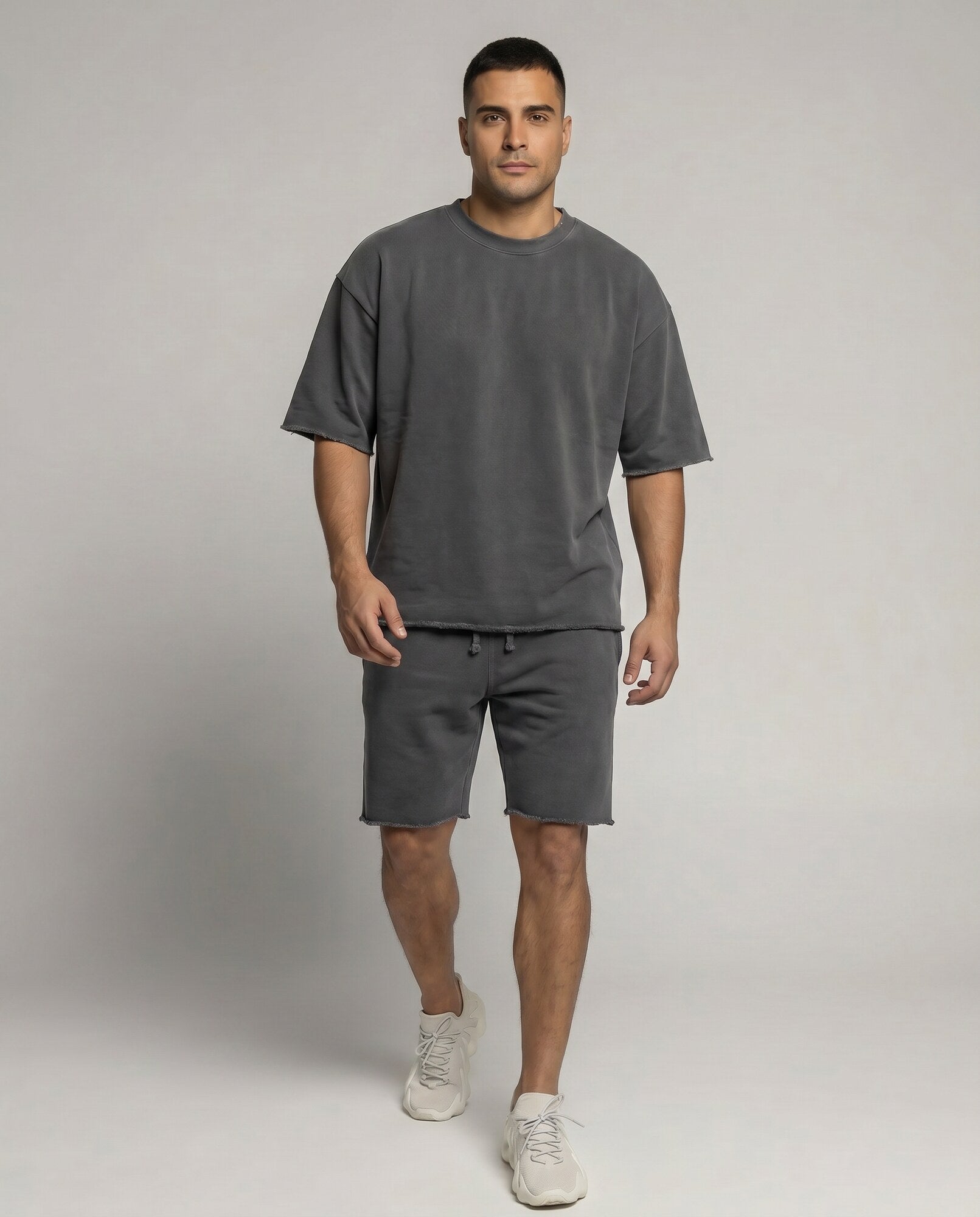 Monaco Oversize Shorts Set - Dark Grey
