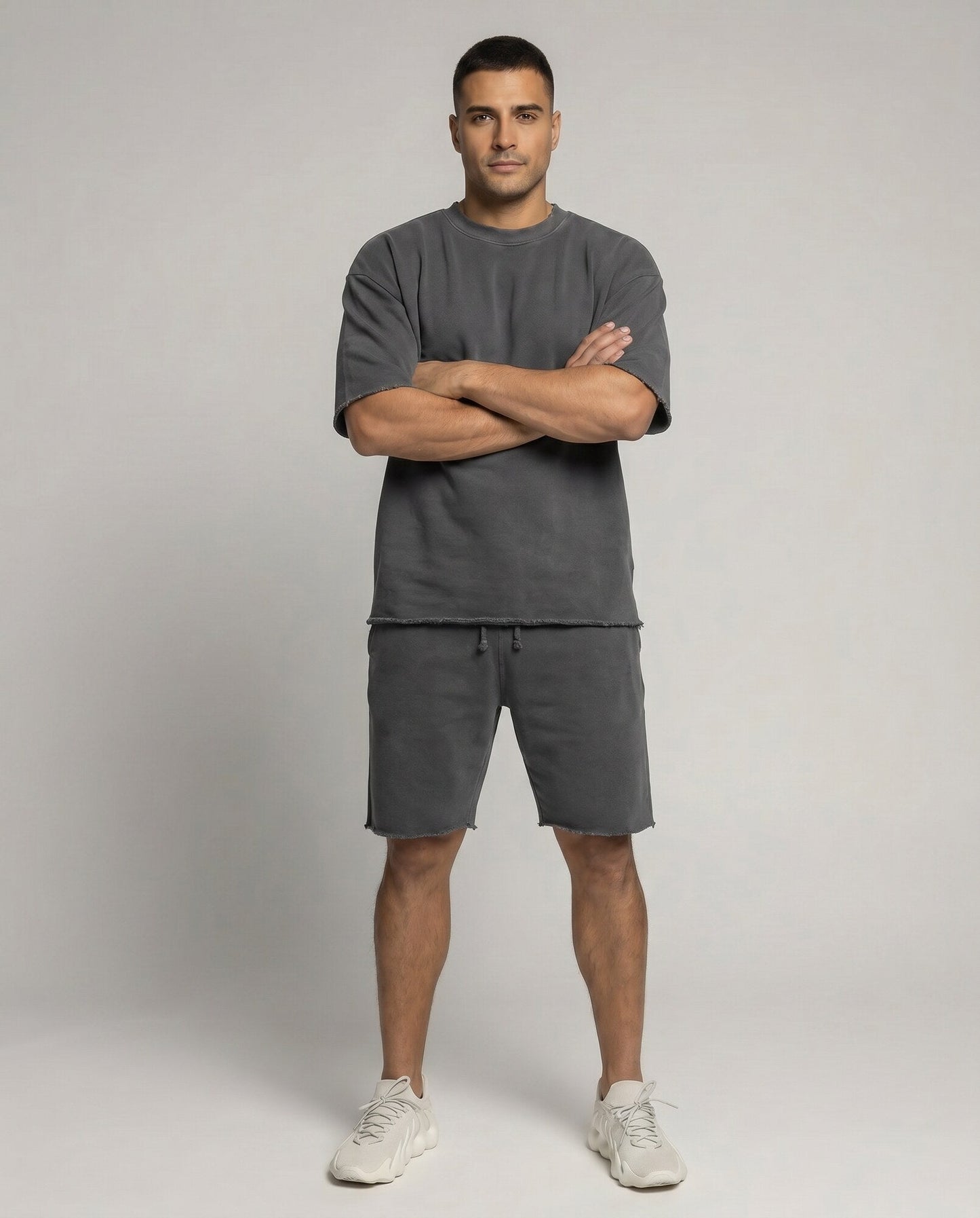 Monaco Oversize Shorts Set - Dark Grey