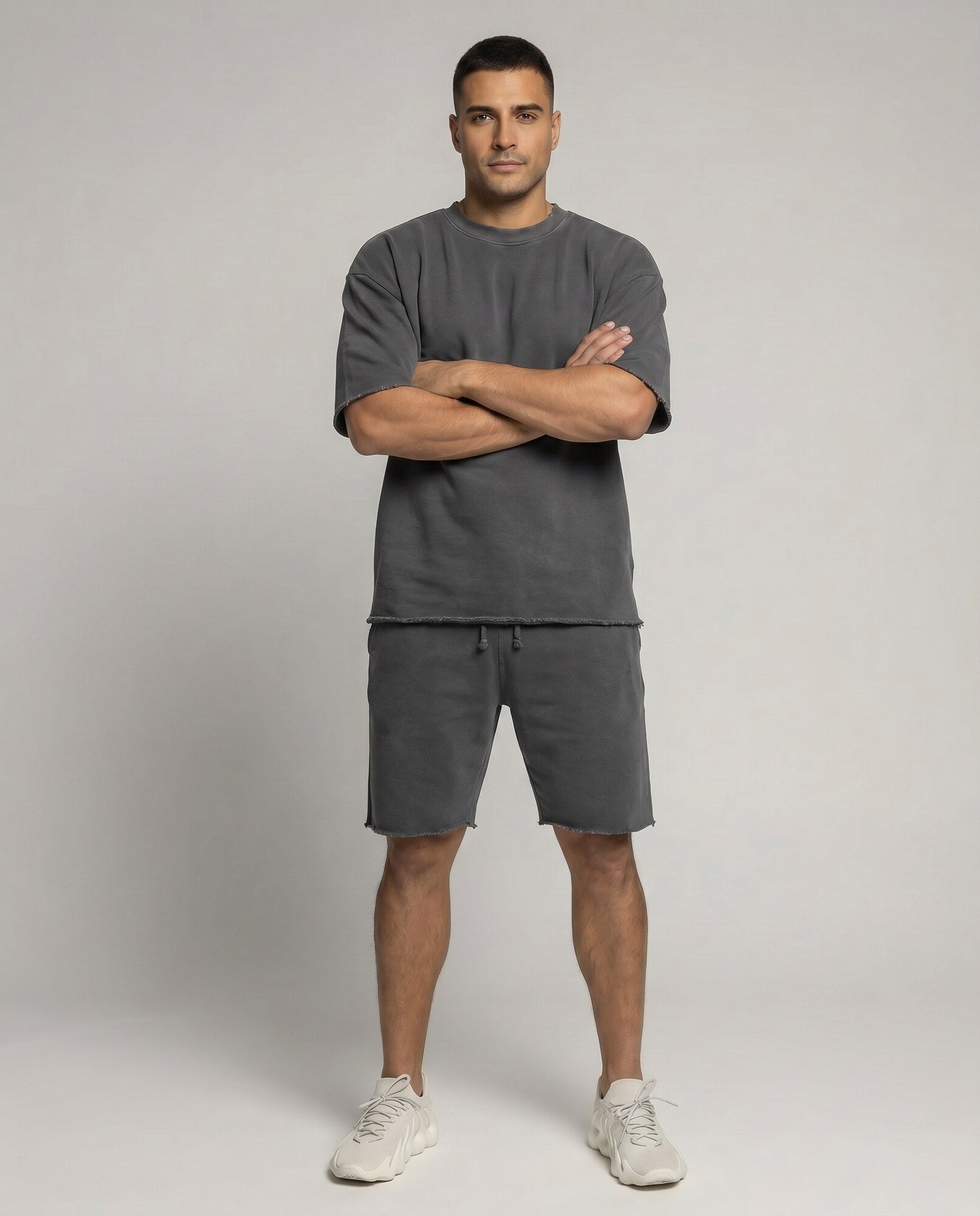 Monaco Oversize Shorts Set - Dark Grey