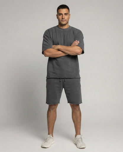 Monaco Oversize Shorts Set - Dark Grey