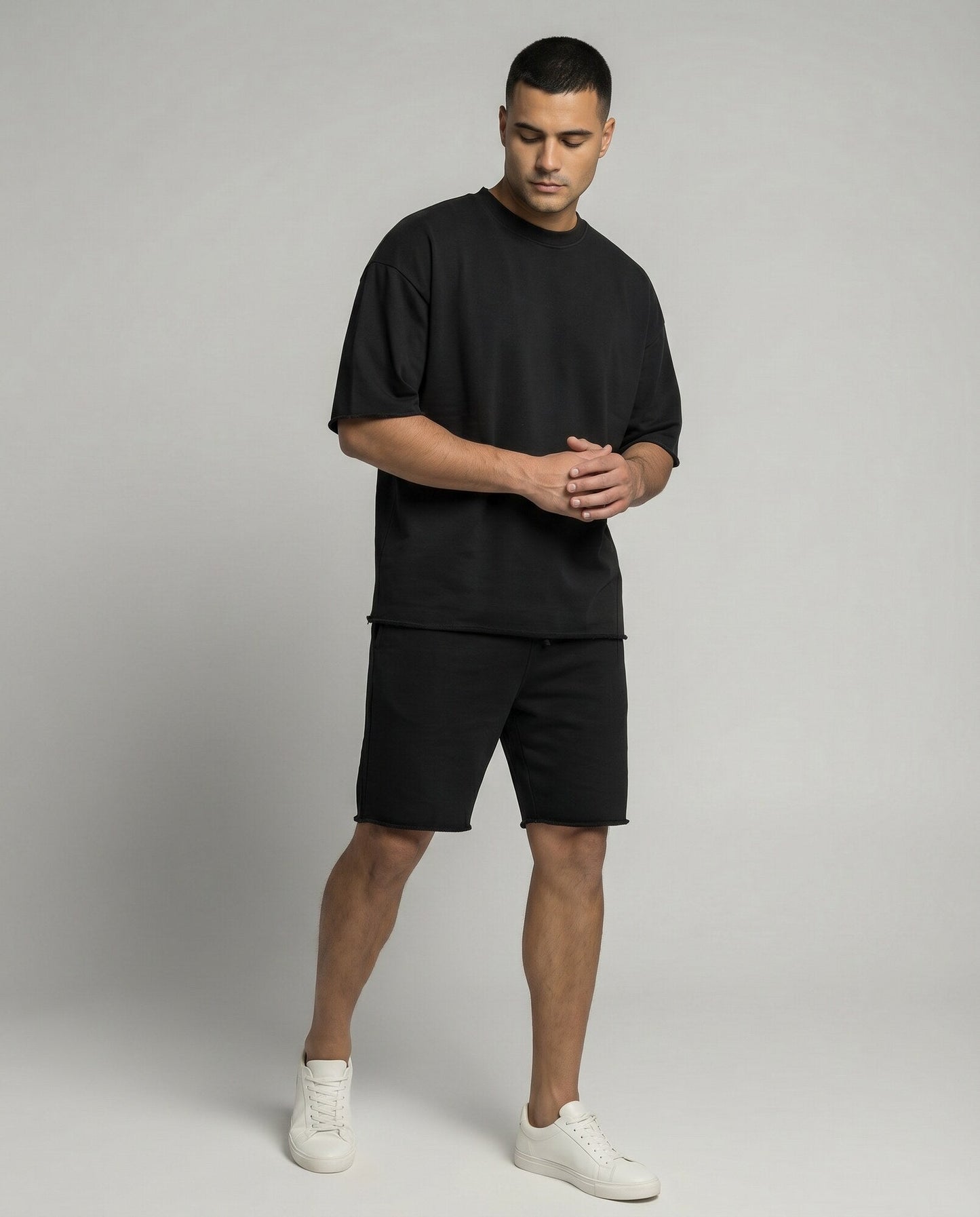 Monaco Oversize Shorts Set - Black