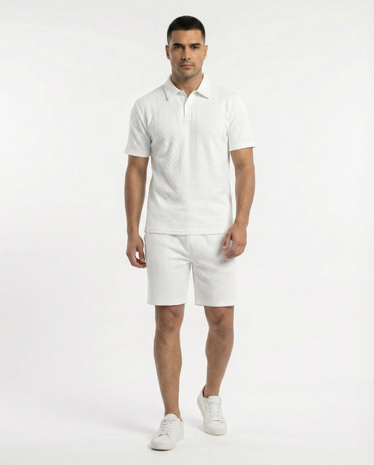 Riviera Polo & Shorts Set - White