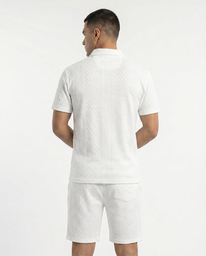 Riviera Polo & Shorts Set - White