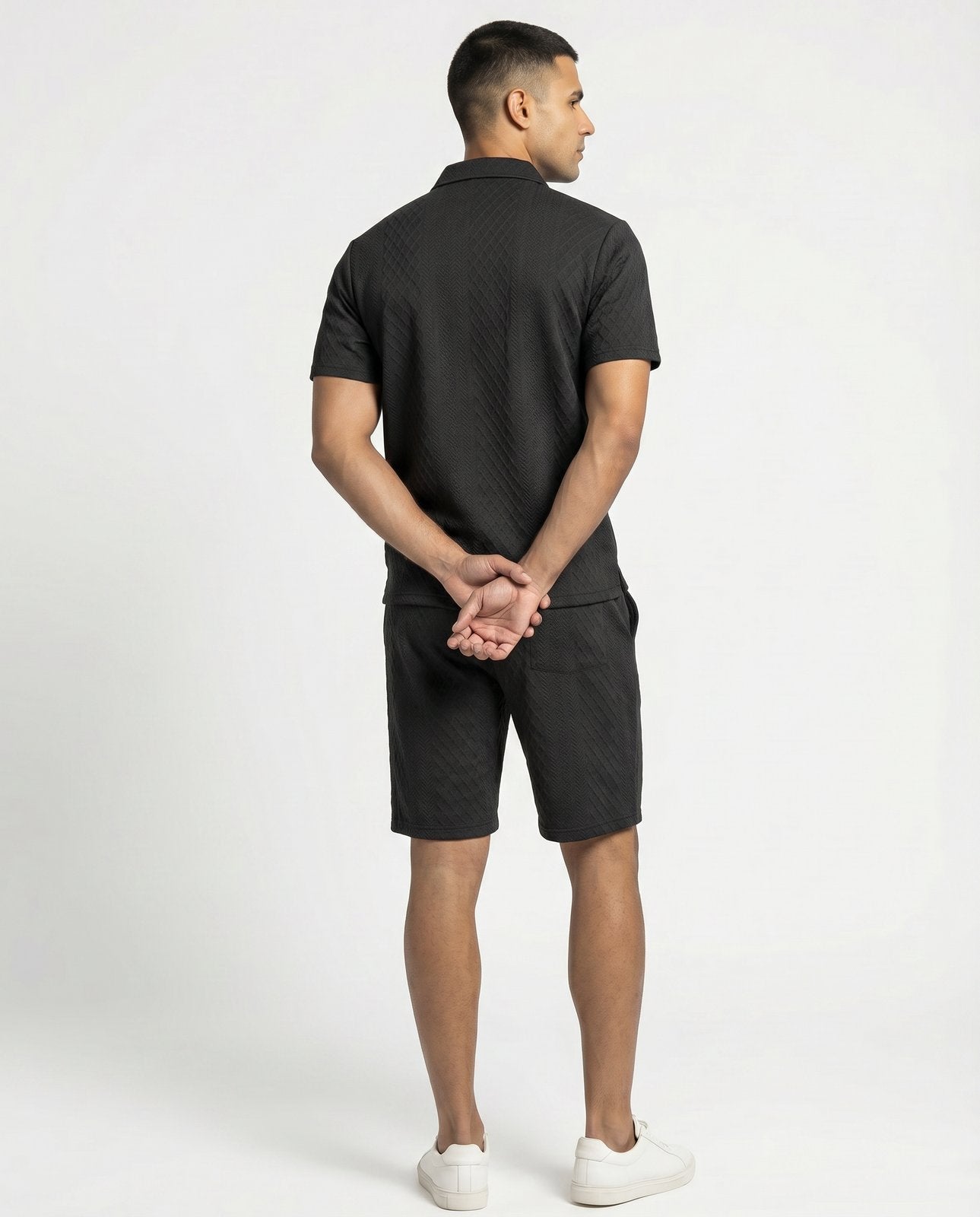 Riviera Polo & Shorts Set - Black
