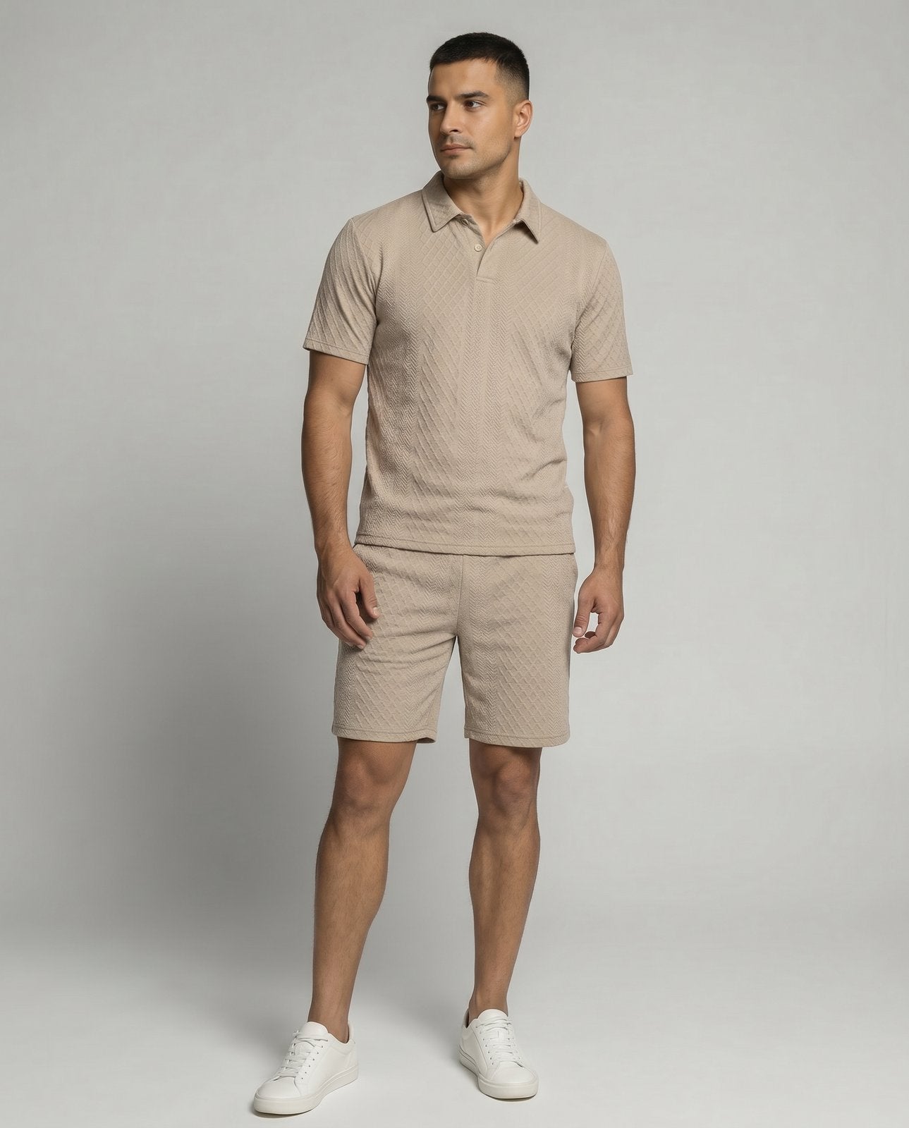 Riviera Polo & Shorts Set - Khaki