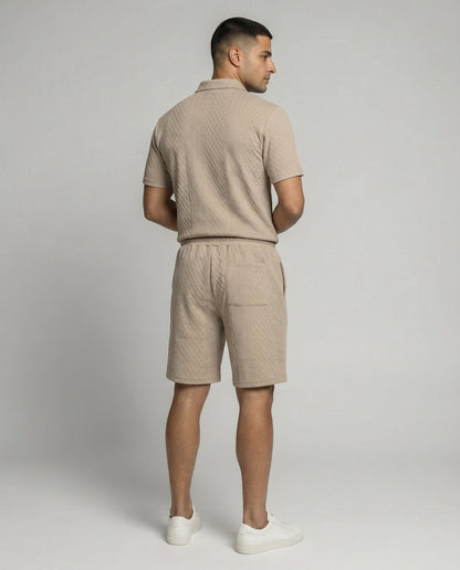 Riviera Polo & Shorts Set - Khaki