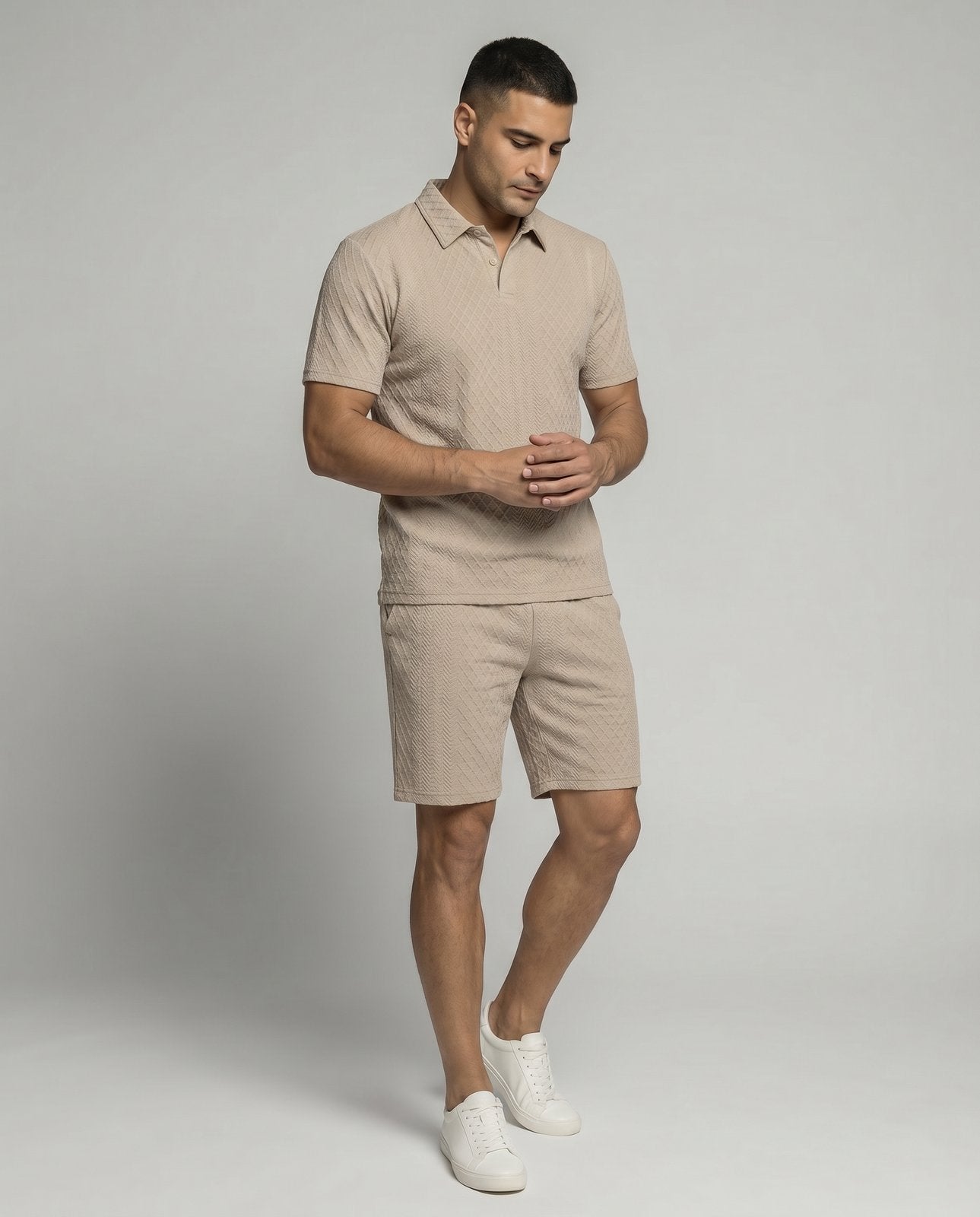 Riviera Polo & Shorts Set - Khaki