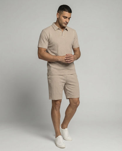 Riviera Polo & Shorts Set - Khaki