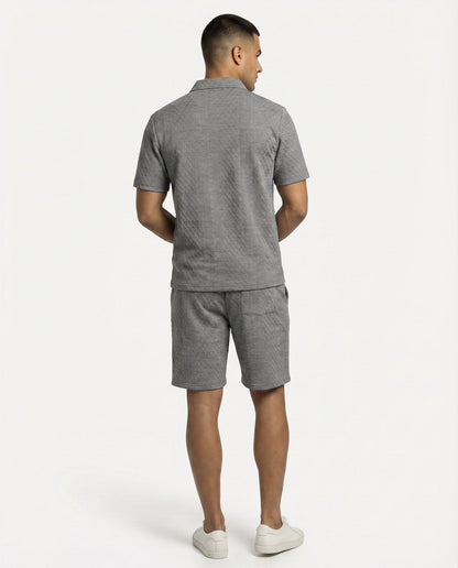 Riviera Polo & Shorts Set - Heather Gray